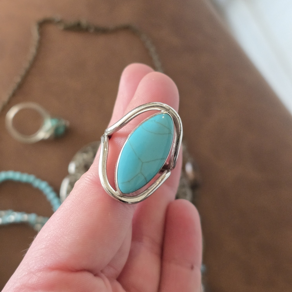 Turquoise and Gold Jewelry Set - Picture 12 of 16